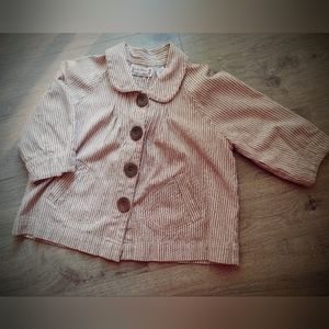 Vintage 90s Life Style Brand Brown/Tan Short Peacoat Jacket Wood Buttons Size M